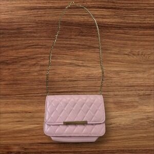Quilted Pink Crossbody Bag with Chain‎ Strap, Cute Shoulder Purse